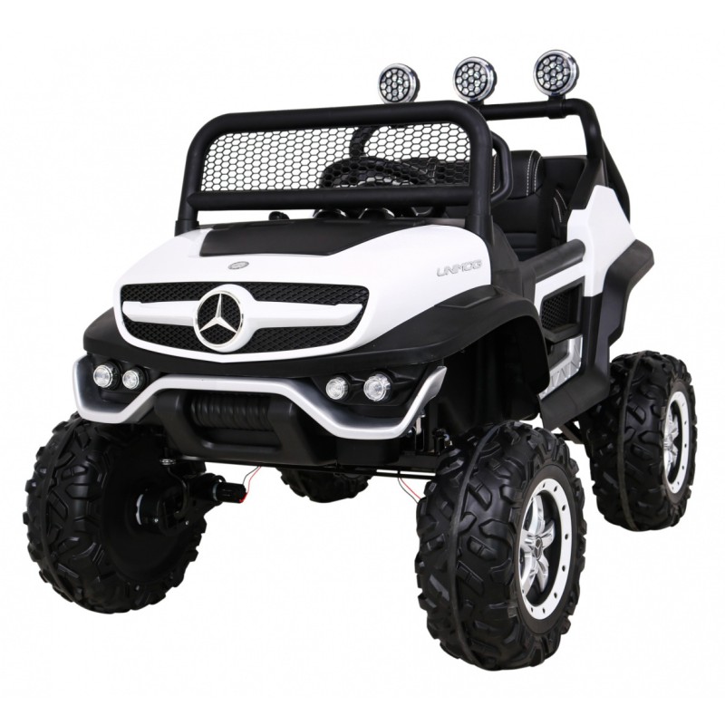 Mercedes Benz Unimog dla dzieci Biały + Napęd 4x4 + Pilot + Bagażnik + Wolny Start + MP3 LED